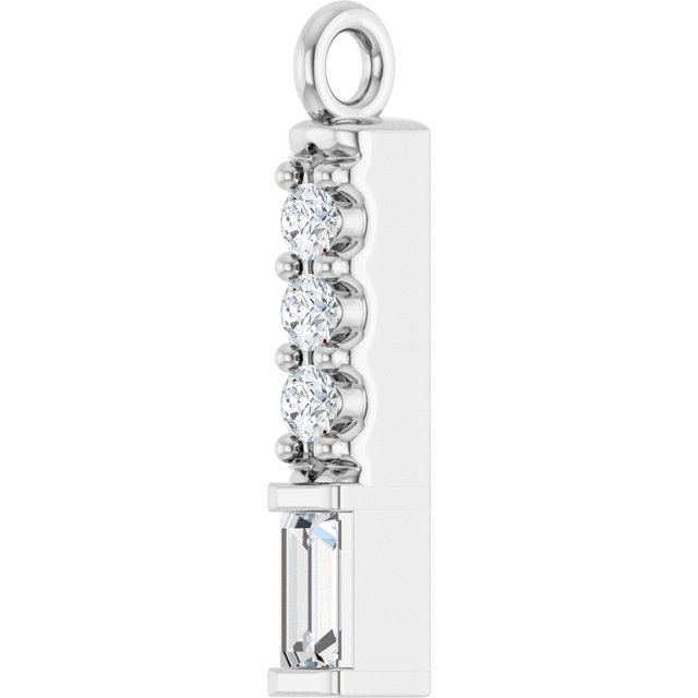 .08 CTW Natural Diamond Bar Dangle