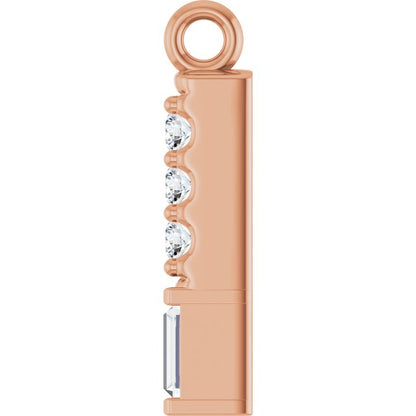 .08 CTW Natural Diamond Bar Dangle