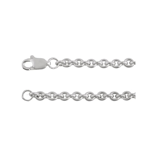 Sterling Silver Cable 18" Chain