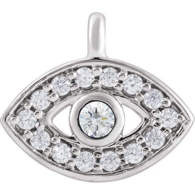 Petite Pavé® .06 CTW Natural Diamond Evil Eye Dangle