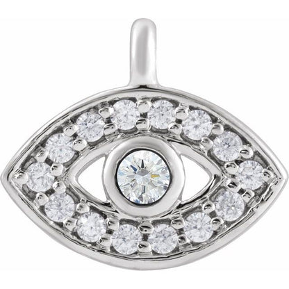 Petite Pavé® .06 CTW Natural Diamond Evil Eye Dangle