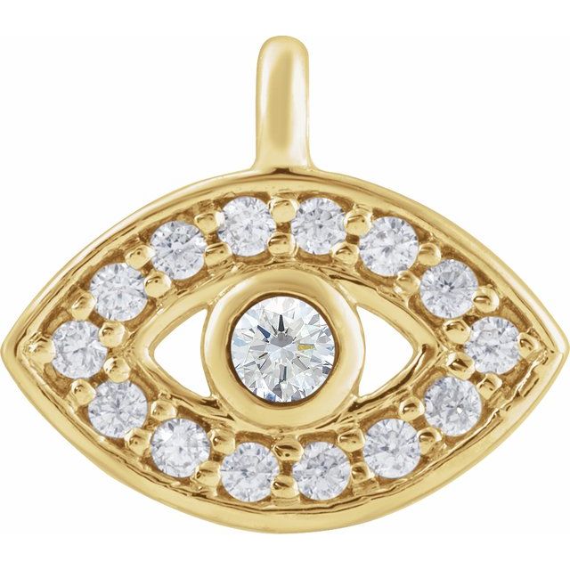 Petite Pavé® .06 CTW Natural Diamond Evil Eye Dangle