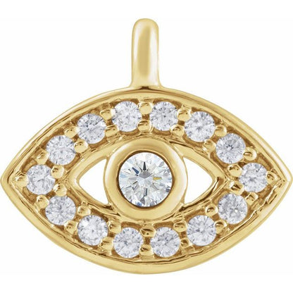 Petite Pavé® .06 CTW Natural Diamond Evil Eye Dangle
