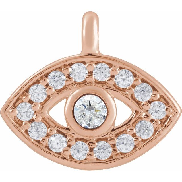 Petite Pavé® .06 CTW Natural Diamond Evil Eye Dangle