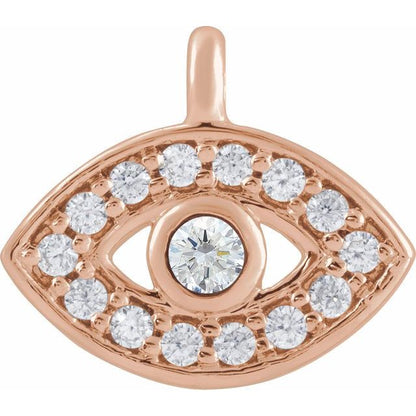 Petite Pavé® .06 CTW Natural Diamond Evil Eye Dangle