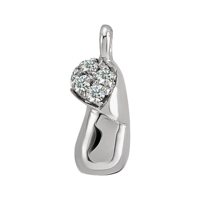 Petite Pavé® .06 CTW Natural Diamond Mushroom Dangle
