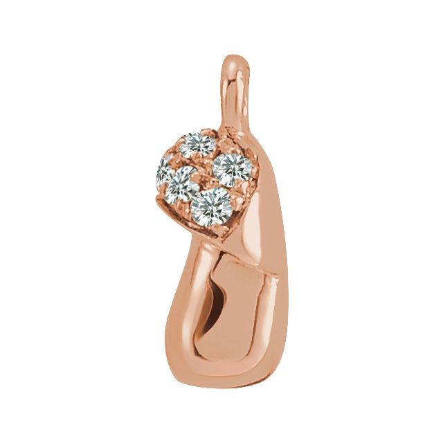 Petite Pavé® .06 CTW Natural Diamond Mushroom Dangle