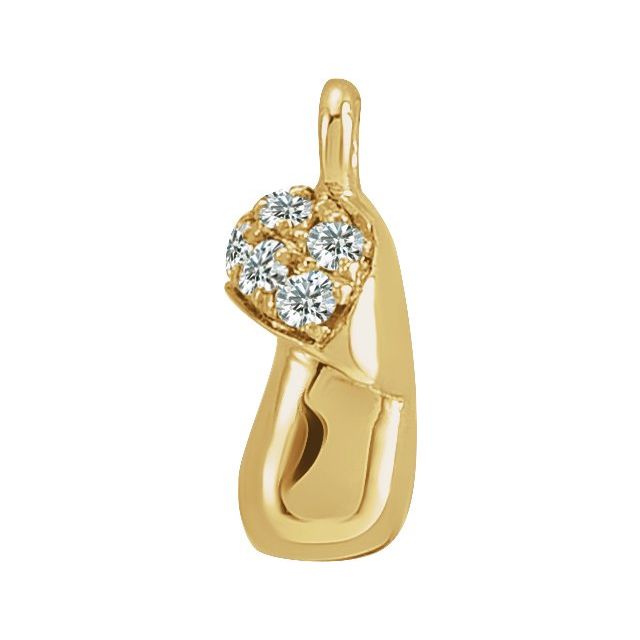 Petite Pavé® .06 CTW Natural Diamond Mushroom Dangle