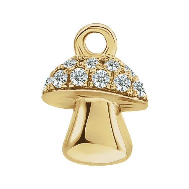 Petite Pavé® .06 CTW Natural Diamond Mushroom Dangle