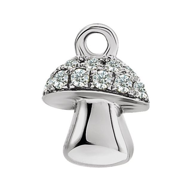 Petite Pavé® .06 CTW Natural Diamond Mushroom Dangle