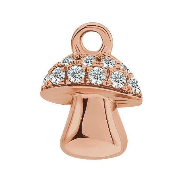 Petite Pavé® .06 CTW Natural Diamond Mushroom Dangle