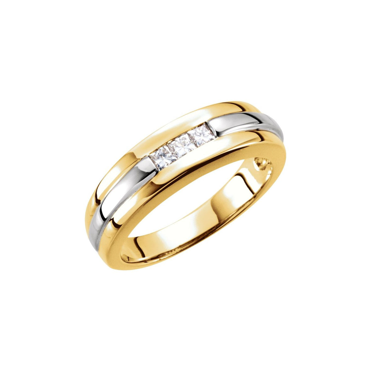 14K Yellow/White/Yellow Gold 1/4 CTW Natural Diamond Band