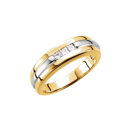 14K Yellow/White/Yellow Gold 1/4 CTW Natural Diamond Band