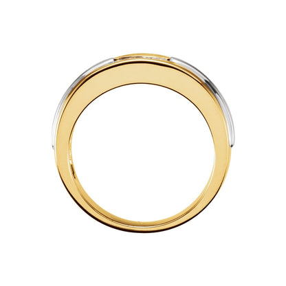 14K Yellow/White/Yellow Gold 1/4 CTW Natural Diamond Band