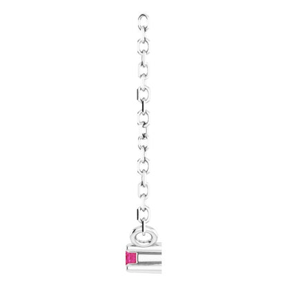 Sterling Silver Lab-Grown Ruby Bar 16" Necklace