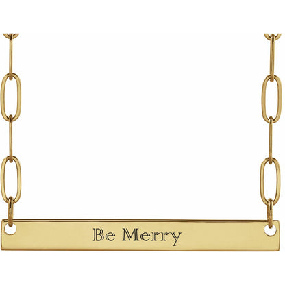Engravable Bar 18" Necklace, 30 x 3.5 mm