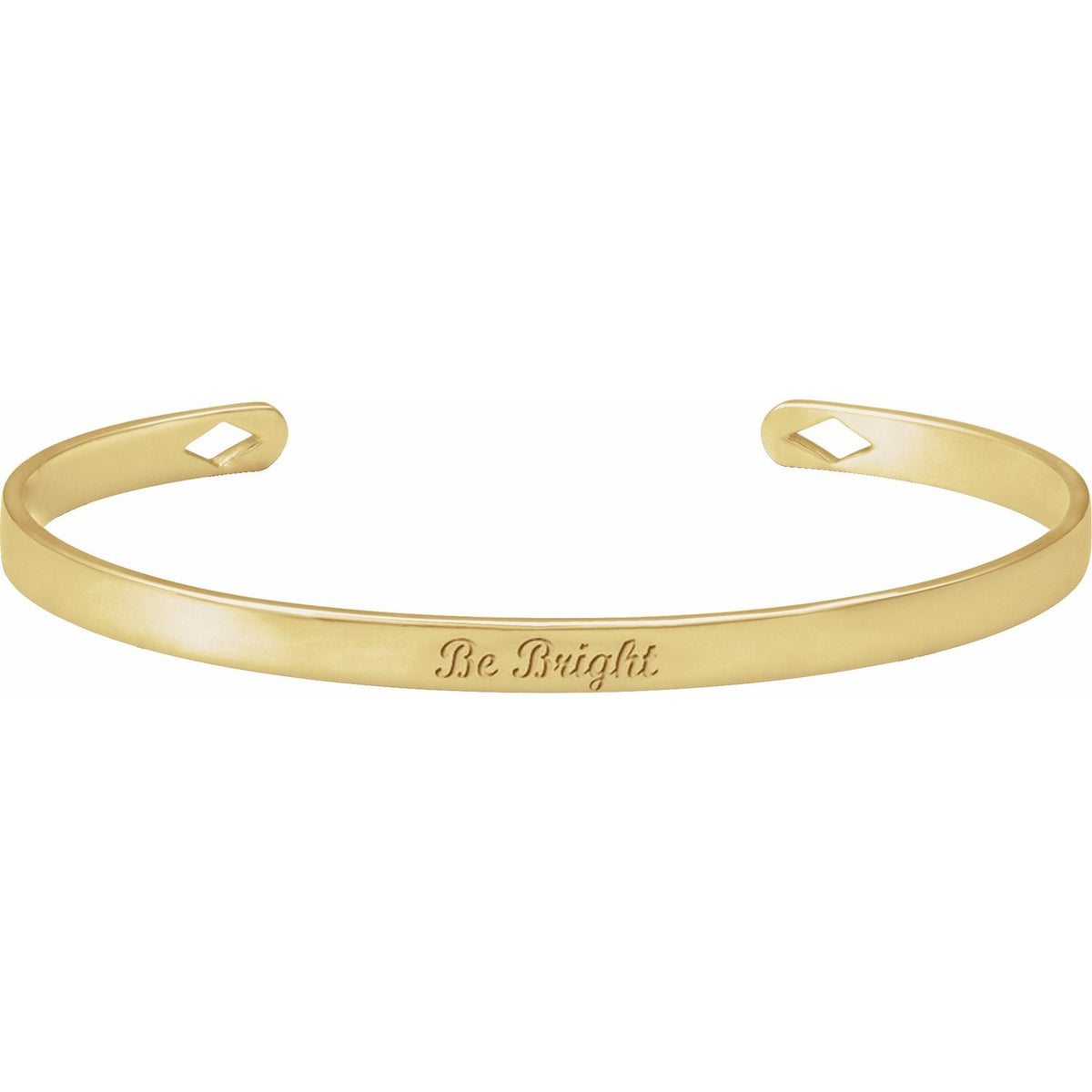Engravable Pierced Diamond Cuff 7" Bracelet