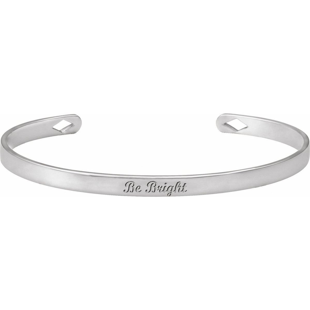 Engravable Pierced Diamond Cuff 7" Bracelet