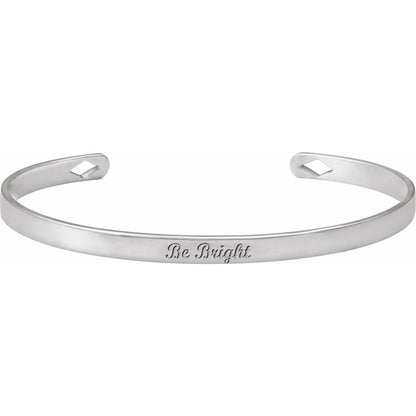 Engravable Pierced Diamond Cuff 7" Bracelet
