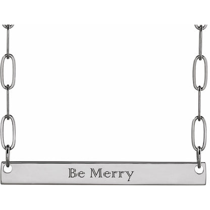 Engravable Bar 18" Necklace, 30 x 3.5 mm