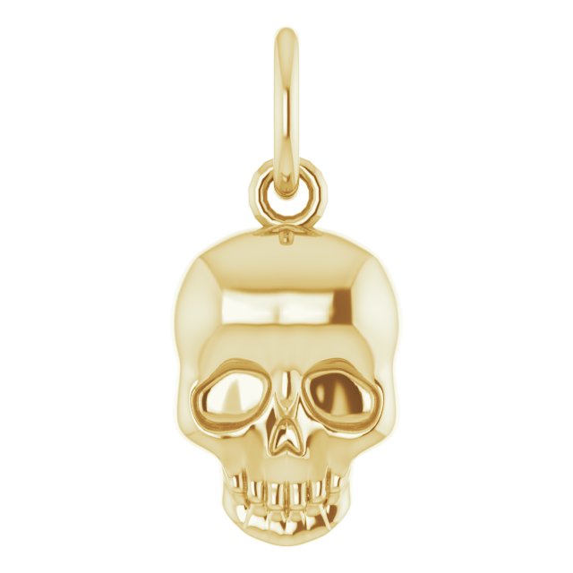 14K Yellow Gold Skull Pendant