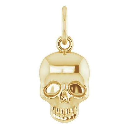 14K Yellow Gold Skull Pendant