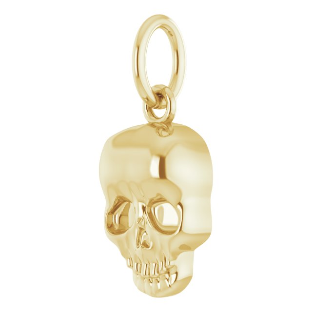 14K Yellow Gold Skull Pendant