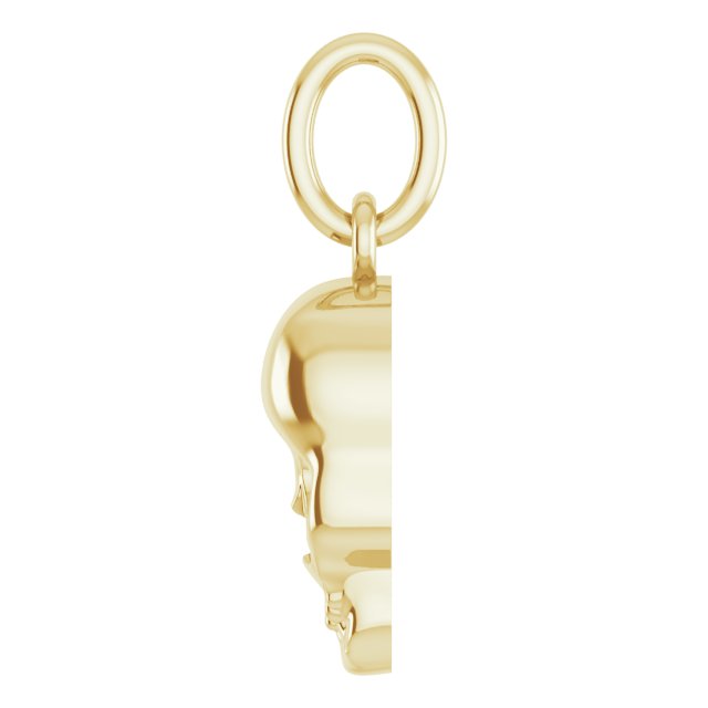 14K Yellow Gold Skull Pendant