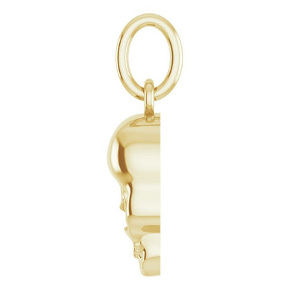 14K Yellow Gold Skull Pendant