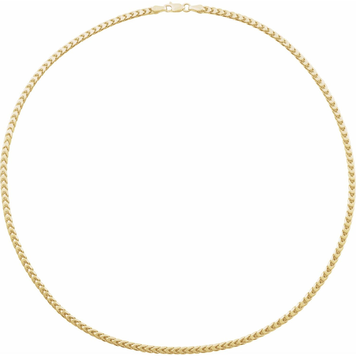 14K Yellow Gold Hollow Diamond-Cut Franco 20" Chain