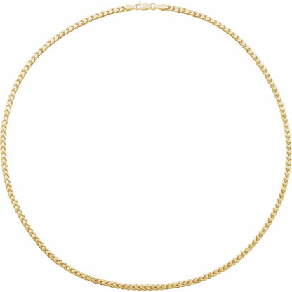 14K Yellow Gold Hollow Diamond-Cut Franco 20" Chain