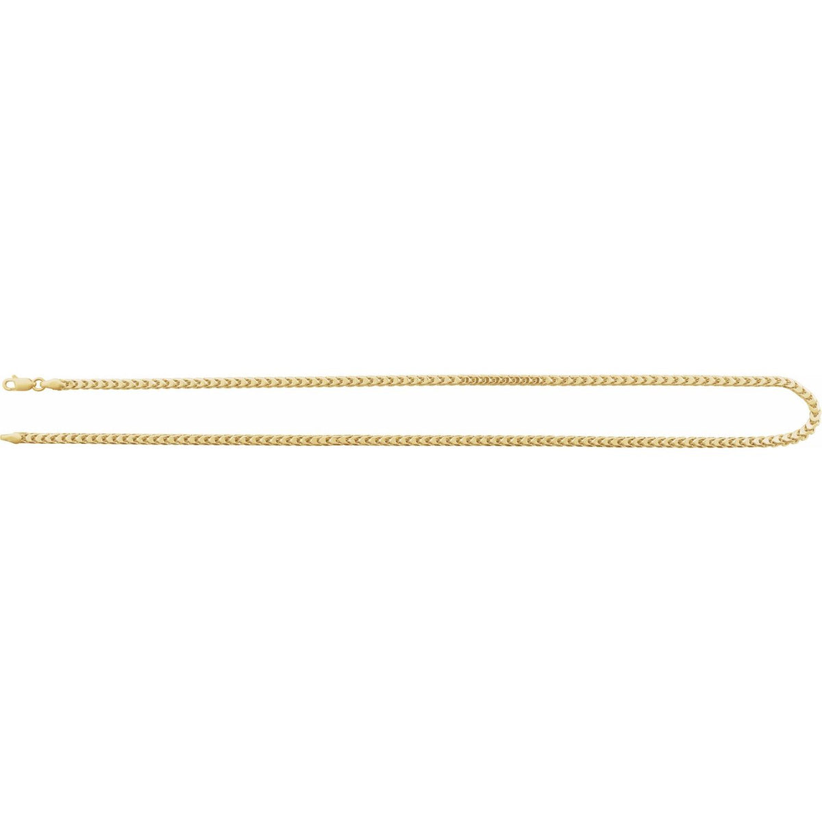 14K Yellow Gold Hollow Diamond-Cut Franco 20" Chain