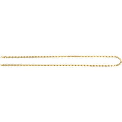 14K Yellow Gold Hollow Diamond-Cut Franco 20" Chain