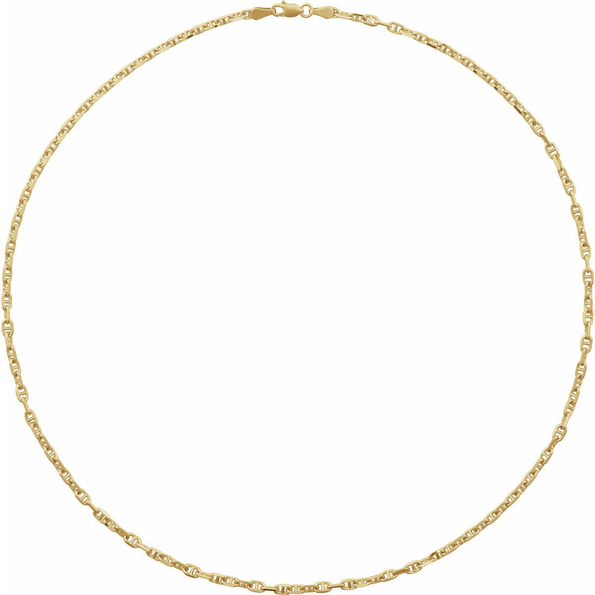 14K Yellow Gold Diamond-Cut Anchor 16" Chain