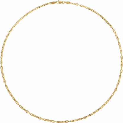 14K Yellow Gold Diamond-Cut Anchor 24" Chain
