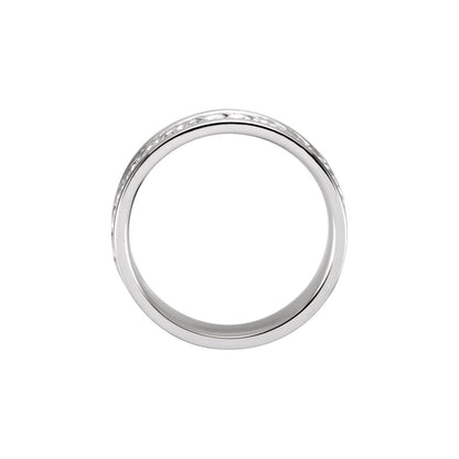 14K White Gold Rope Hand-Woven Comfort-Fit Flat Band