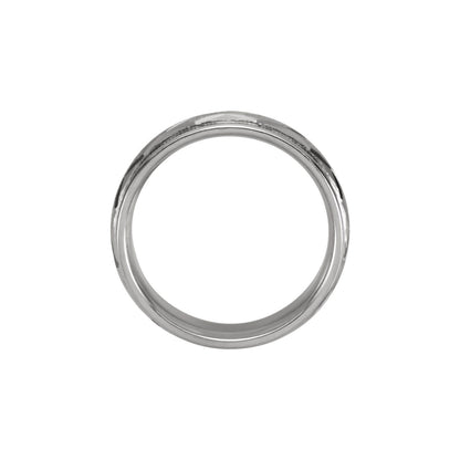 Milgrain Edge Geometric Faceted Comfort-Fit Half Round Band