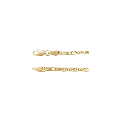 14K Yellow Gold Diamond-Cut Anchor 20" Chain