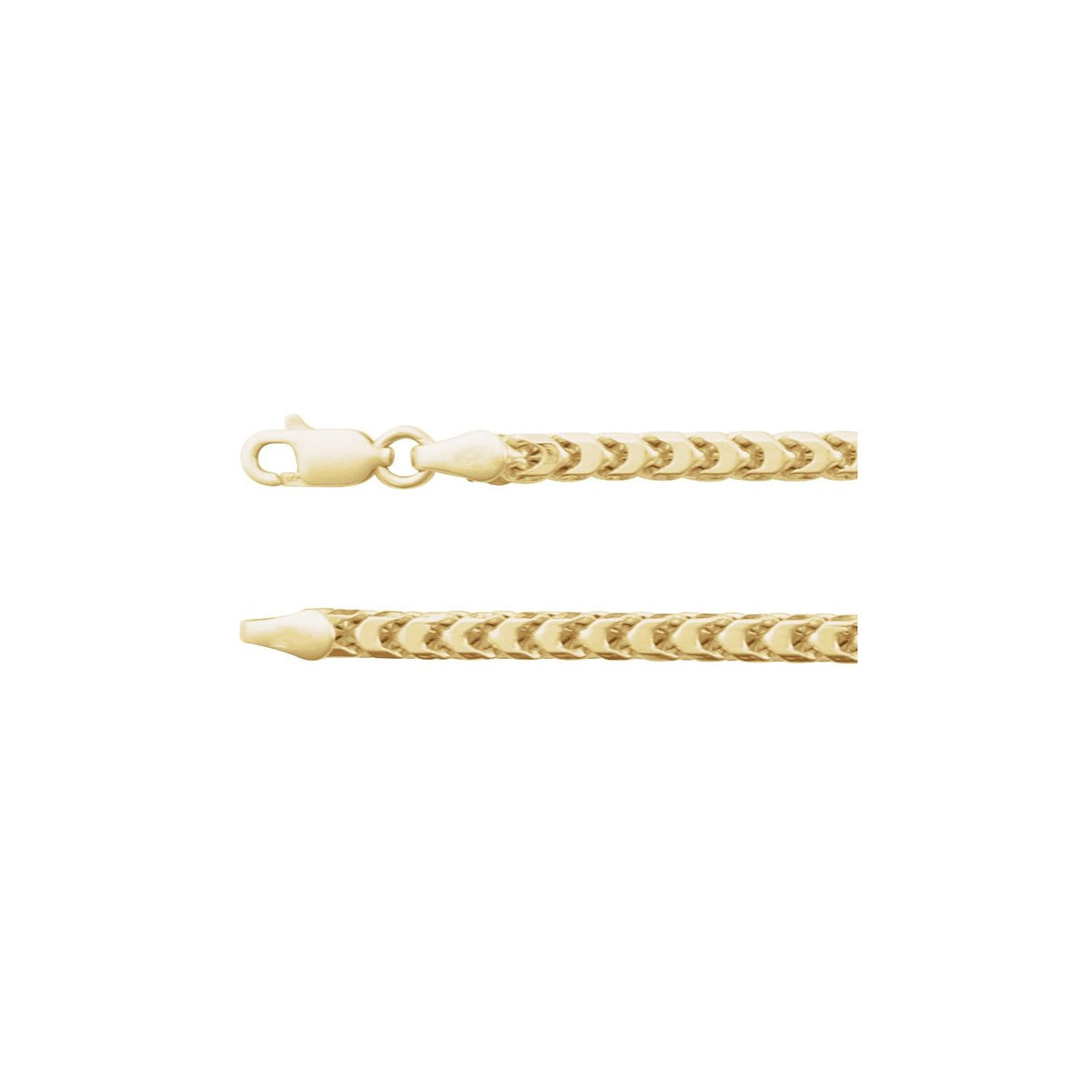 14K Yellow Gold Hollow Diamond-Cut Franco 20" Chain