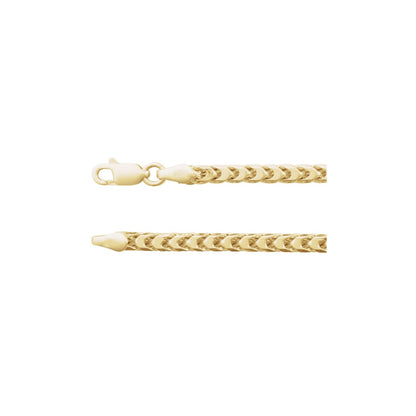 14K Yellow Gold Hollow Diamond-Cut Franco 24" Chain