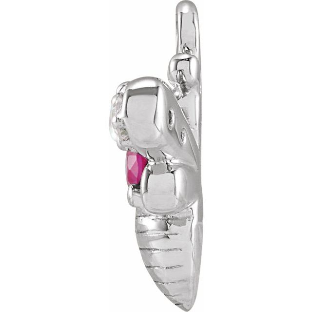 Natural Ruby & .05 CTW Natural Diamond Bee Dangle