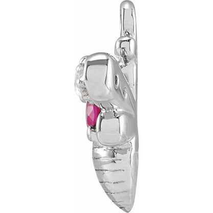Natural Ruby & .05 CTW Natural Diamond Bee Dangle
