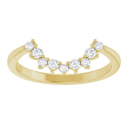 1/5 CTW Natural Diamond Matching Band, 6.34 x 14.59 mm