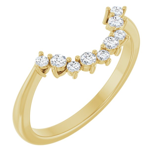 1/5 CTW Natural Diamond Matching Band, 6.34 x 14.59 mm