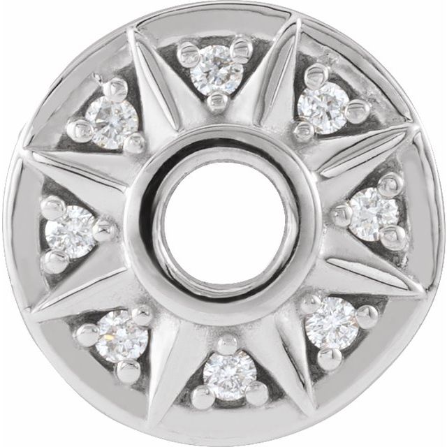.06 CTW Natural Diamond Star Hoop Dangle, 10 mm x 10 mm, Accented