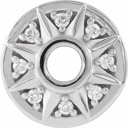 .06 CTW Natural Diamond Star Hoop Dangle, 10 mm x 10 mm, Accented