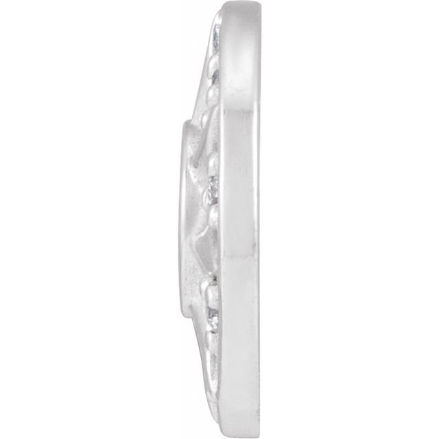 .06 CTW Natural Diamond Star Hoop Dangle, 10 mm x 10 mm, Accented