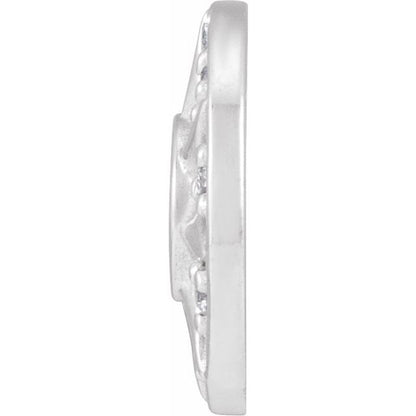 14K White Gold .05 CTW Natural Diamond Star Hoop Dangle