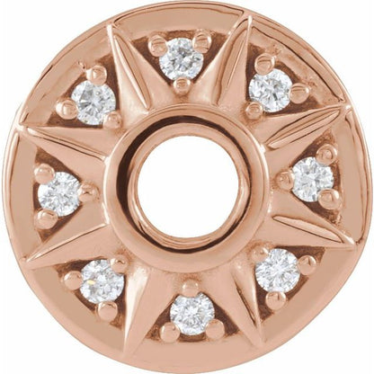 .06 CTW Natural Diamond Star Hoop Dangle, 10 mm x 10 mm, Accented