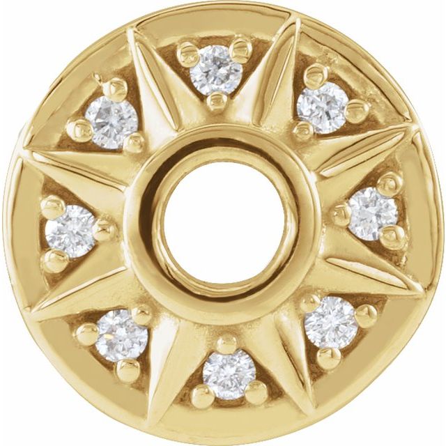 .06 CTW Natural Diamond Star Hoop Dangle, 10 mm x 10 mm, Accented